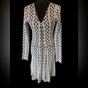 INC International Concepts Monochrome Patterned Zip Dress